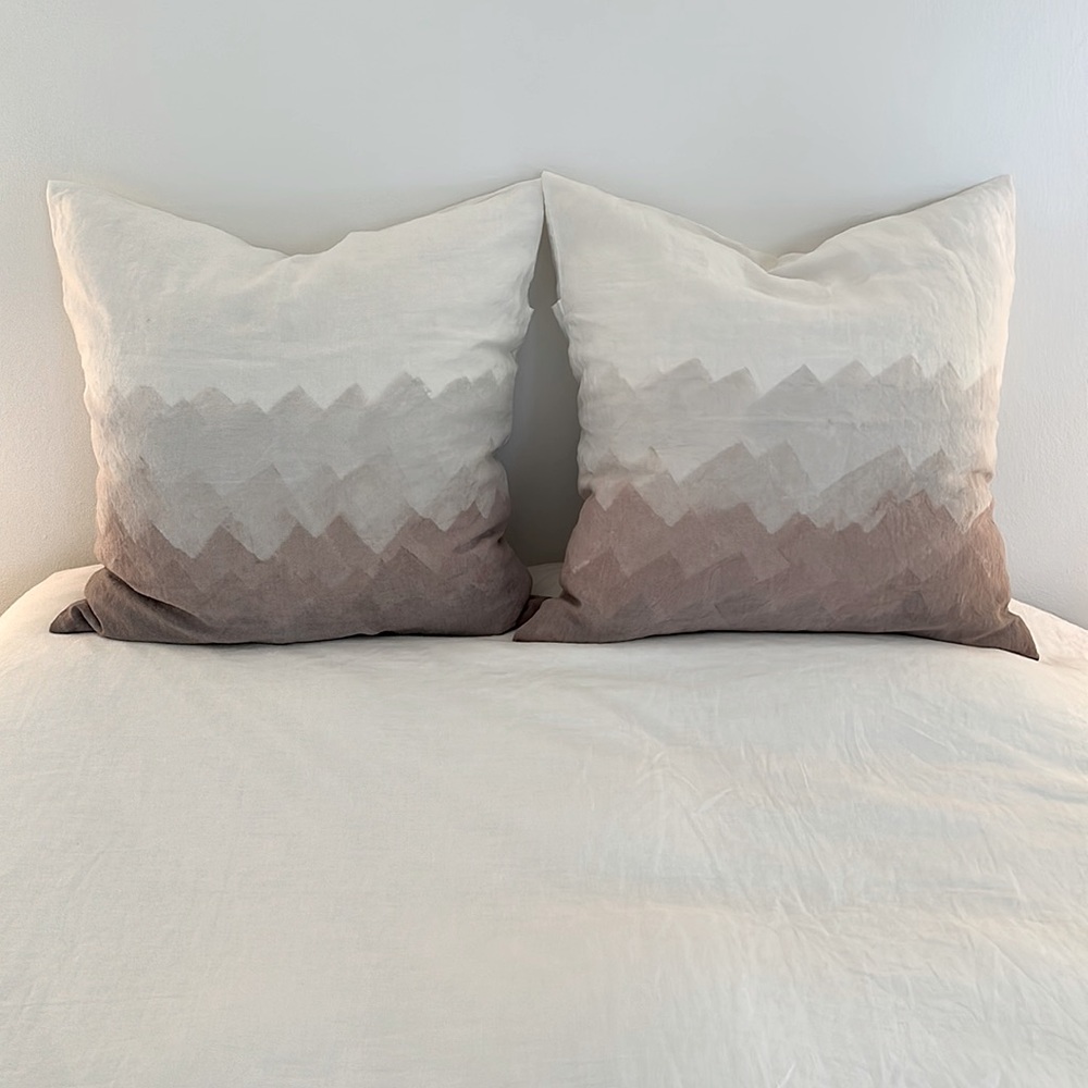 Bertozzi | Hand-Stamped Linen Pillow Cases | European Size | Luxury